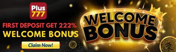 PLUS777 First Deposit get 222% Welcome Bonus banner